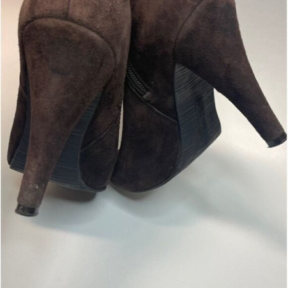 Enzo Angiolini Brown Pointed Toe Suede Booties 7 - Picture 3 of 6